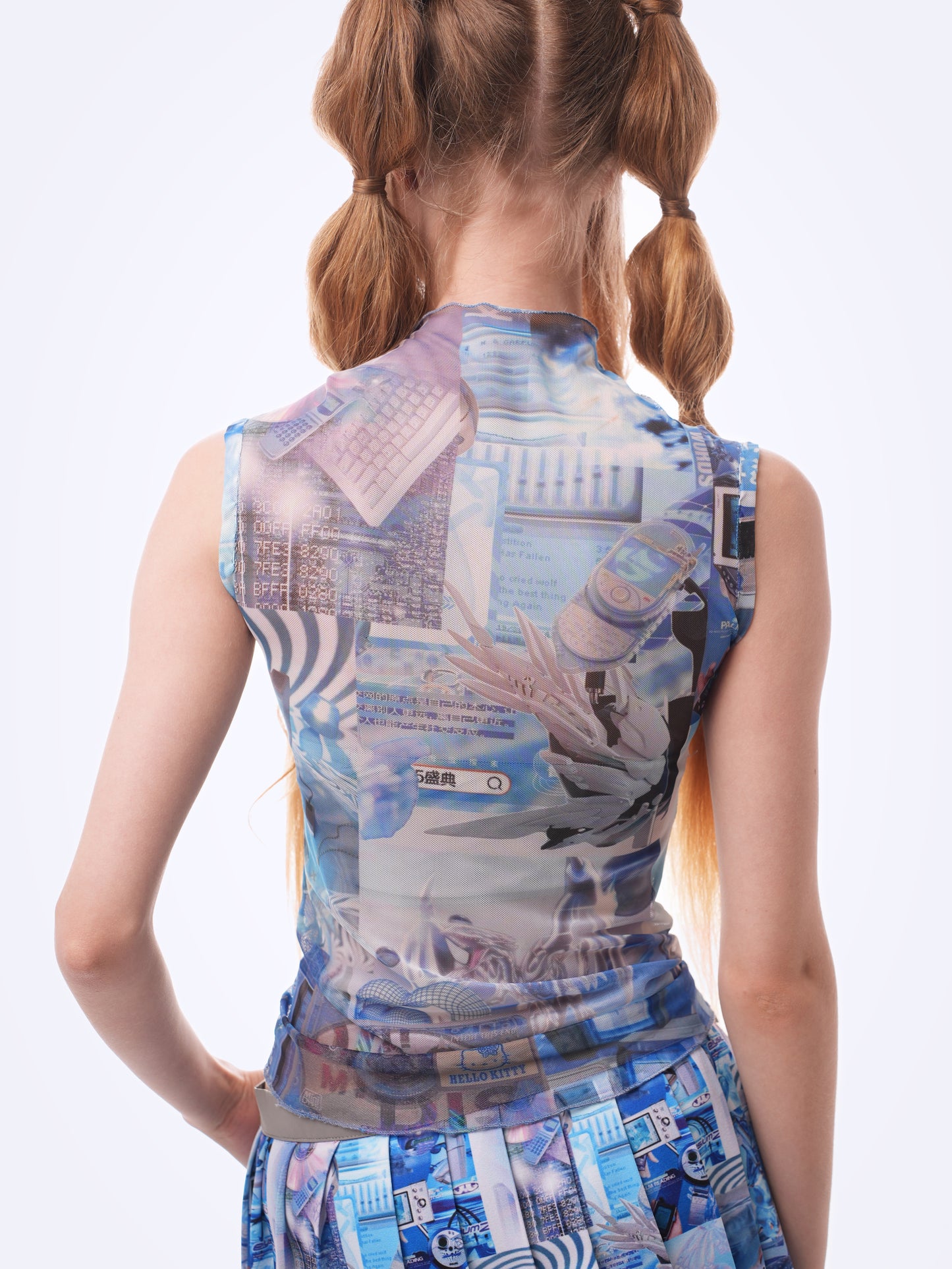 Frutiger Aero Mesh Long Top