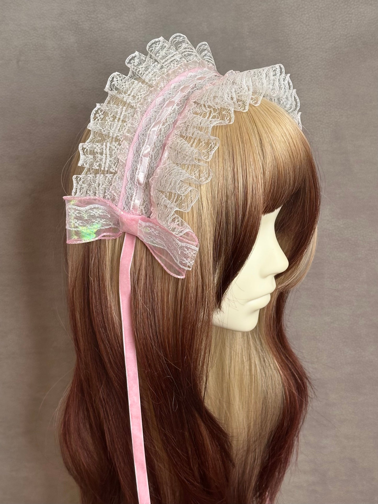 Lace Pink Headdress