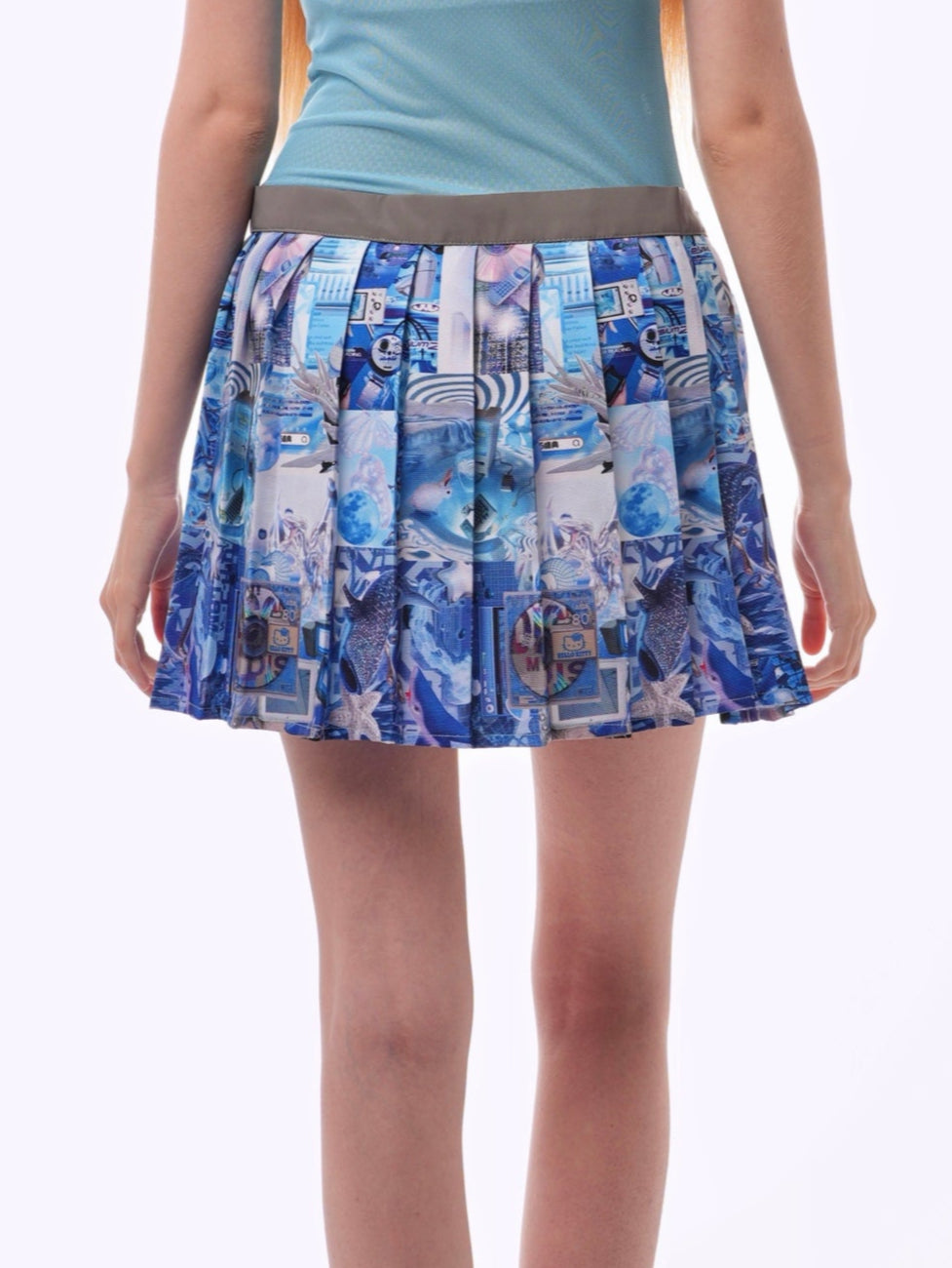 Frutiger Aero Pleated Skirt