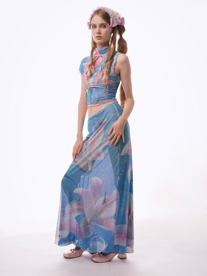 Lilium Mesh Maxi Skirt